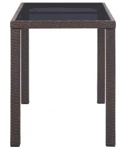 vidaXL Garden Table Brown 123x60x74 cm Poly Rattan