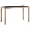vidaXL Garden Table Beige 123x60x74 cm Poly Rattan