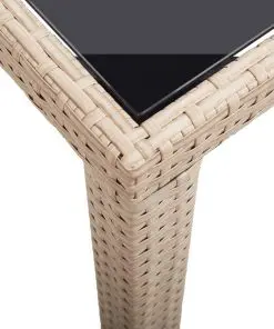 vidaXL Garden Table Grey 123x60x74 cm Poly Rattan