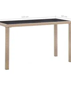 vidaXL Garden Table Grey 123x60x74 cm Poly Rattan
