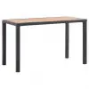 vidaXL Garden Table Black and Brown 123x60x74 cm Solid Acacia Wood