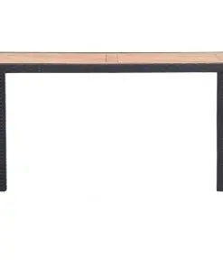 vidaXL Garden Table Black and Brown 123x60x74 cm Solid Acacia Wood