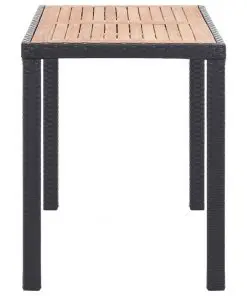 vidaXL Garden Table Black and Brown 123x60x74 cm Solid Acacia Wood