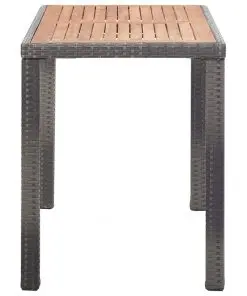 vidaXL Garden Table Anthracite and Brown 123x60x74 cm Solid Acacia Wood