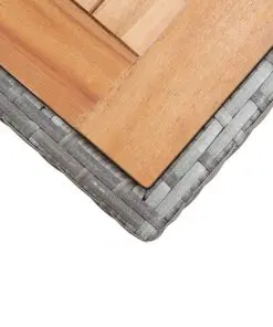 vidaXL Garden Table Anthracite and Brown 123x60x74 cm Solid Acacia Wood