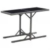 vidaXL Garden Table Black 110x53x72 cm Glass and Poly Rattan