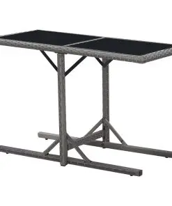 vidaXL Garden Table Black 110x53x72 cm Glass