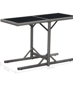 vidaXL Garden Table Black 110x53x72 cm Glass