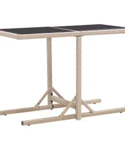 vidaXL Garden Table Beige 110x53x72 cm Glass