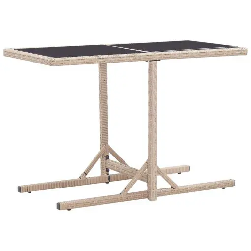 vidaXL Garden Table Beige 110x53x72 cm Glass