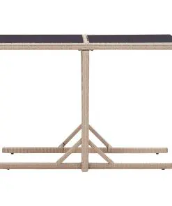 vidaXL Garden Table Beige 110x53x72 cm Glass