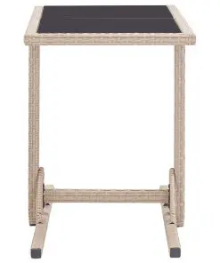 vidaXL Garden Table Beige 110x53x72 cm Glass