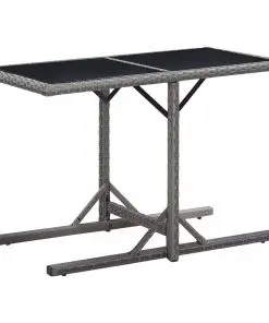 vidaXL Garden Table Anthracite 110x53x72 cm Glass