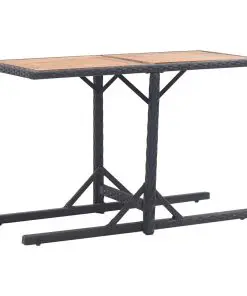 vidaXL Garden Table Black Solid Acacia Wood