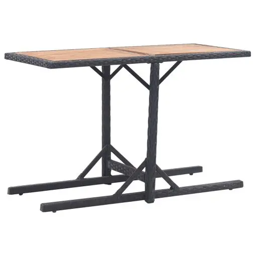 vidaXL Garden Table Black Solid Acacia Wood