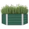 vidaXL Raised Garden Bed 129x129x46 cm Galvanised Steel Green vidaXL Raised Garden Bed 129x129x46 cm Galvanised Steel Green