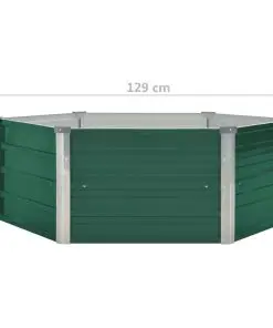 vidaXL Raised Garden Bed 129x129x46 cm Galvanised Steel Green