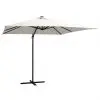 vidaXL Cantilever Umbrella with LED lights and Steel Pole 250×250 cm Sand vidaXL Cantilever Umbrella with LED lights and Steel Pole 250×250 cm Sand