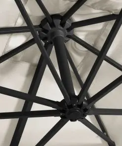 vidaXL Cantilever Umbrella with LED lights and Steel Pole 250×250 cm Sand