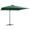 vidaXL Cantilever Umbrella with LED lights and Steel Pole 250×250 cm Green vidaXL Cantilever Umbrella with LED lights and Steel Pole 250×250 cm Green