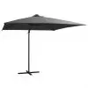 vidaXL Cantilever Umbrella with LED lights and Steel Pole 250×250 cm Anthracite