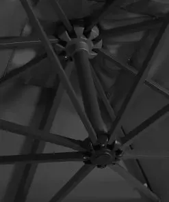 vidaXL Cantilever Umbrella with LED lights and Steel Pole 250×250 cm Anthracite