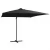 vidaXL Cantilever Umbrella with LED lights and Steel Pole 250×250 cm Black vidaXL Cantilever Umbrella with LED lights and Steel Pole 250×250 cm Black
