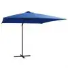 vidaXL Cantilever Umbrella with LED lights and Steel Pole 250×250 cm Azure Blue vidaXL Cantilever Umbrella with LED lights and Steel Pole 250×250 cm Azure Blue