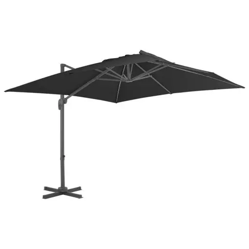 vidaXL Cantilever Umbrella with Aluminium Pole 3×3 m Black