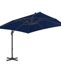 vidaXL Cantilever Umbrella with Aluminium Pole 3×3 m Azure Blue