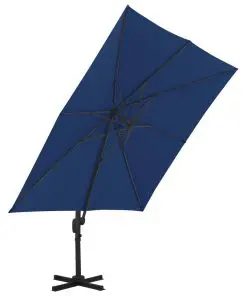 vidaXL Cantilever Umbrella with Aluminium Pole 3×3 m Azure Blue