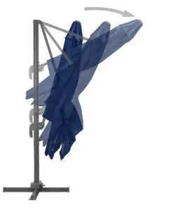 vidaXL Cantilever Umbrella with Aluminium Pole 3×3 m Azure Blue