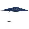 vidaXL Cantilever Umbrella with Aluminium Pole 4×3 m Azure Blue