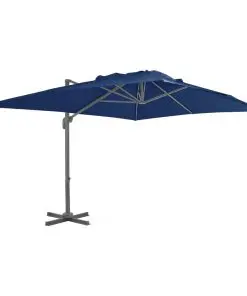 vidaXL Cantilever Umbrella with Aluminium Pole 4×3 m Azure Blue