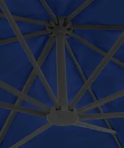 vidaXL Cantilever Umbrella with Aluminium Pole 4×3 m Azure Blue