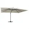 vidaXL Cantilever Umbrella with LED Lights and Aluminium Pole 400×300 cm Sand vidaXL Cantilever Umbrella with LED Lights and Aluminium Pole 400×300 cm Sand