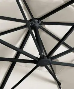 vidaXL Cantilever Umbrella with LED Lights and Aluminium Pole 400×300 cm Sand