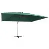 vidaXL Cantilever Umbrella with LED Lights and Aluminium Pole 400×300 cm Green vidaXL Cantilever Umbrella with LED Lights and Aluminium Pole 400×300 cm Green