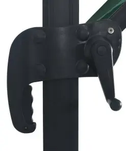 vidaXL Cantilever Umbrella with LED Lights and Aluminium Pole 400×300 cm Green