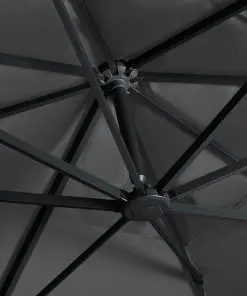 vidaXL Cantilever Umbrella with LED Lights and Aluminium Pole 400×300 cm Anthracite