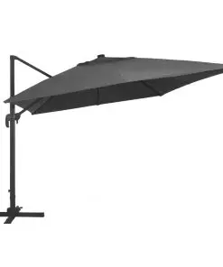 vidaXL Cantilever Umbrella with LED Lights and Aluminium Pole 400×300 cm Anthracite