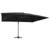 vidaXL Cantilever Umbrella with LED Lights and Aluminium Pole 400×300 cm Black vidaXL Cantilever Umbrella with LED Lights and Aluminium Pole 400×300 cm Black