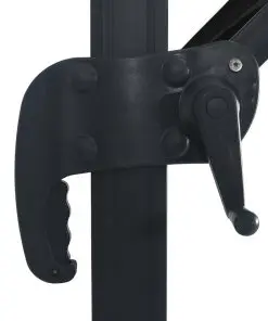 vidaXL Cantilever Umbrella with LED Lights and Aluminium Pole 400×300 cm Black