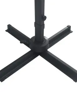 vidaXL Cantilever Umbrella with LED Lights and Aluminium Pole 400×300 cm Black