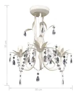 vidaXL Crystal Pendant Ceiling Lamp Chandeliers 4 pcs Elegant White