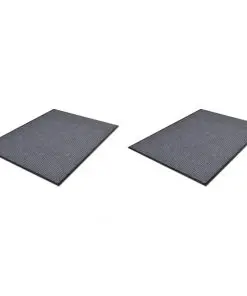 vidaXL PVC Door Mats 2 pcs Grey 90×60 cm
