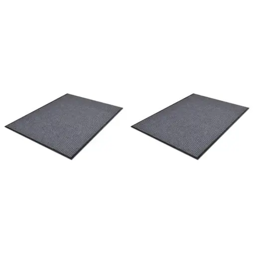vidaXL PVC Door Mats 2 pcs Grey 90×60 cm