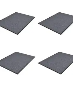 vidaXL PVC Door Mats 4 pcs Grey 90×60 cm