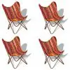 vidaXL Butterfly Chairs 4 pcs Multicolour Chindi Fabric vidaXL Butterfly Chairs 4 pcs Multicolour Chindi Fabric