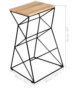 vidaXL Bar Stools 4 pcs Solid Mango Wood